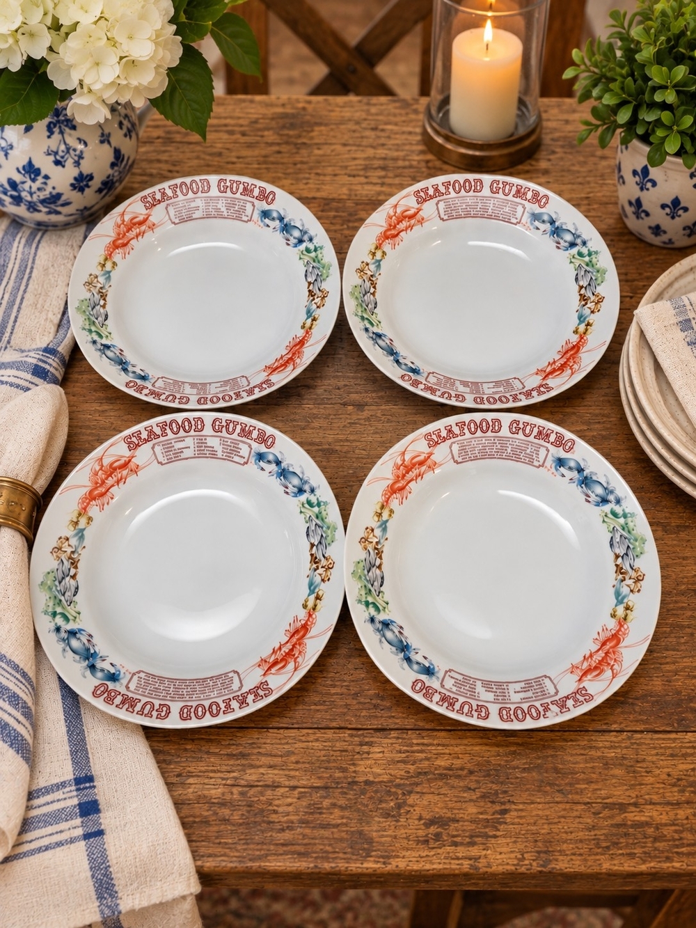 Vintage Ljungberg Gumbo Bowls ~ Set Of 4